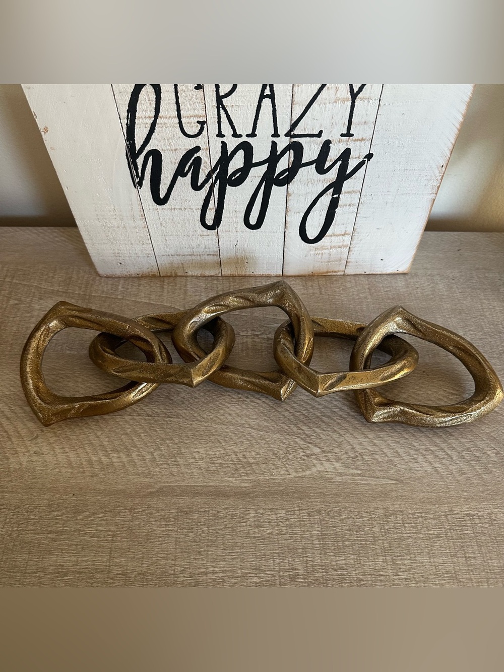 Distressed Brass Chain Decor